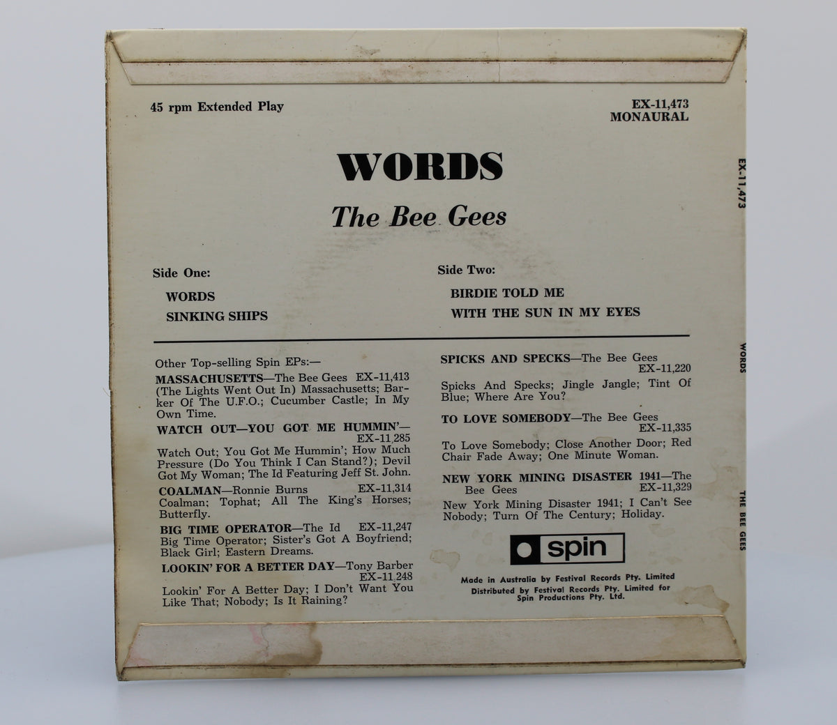 Bee Gees - Words, Vinyl, 7&quot;, 45 RPM, EP, Reissue, Australia