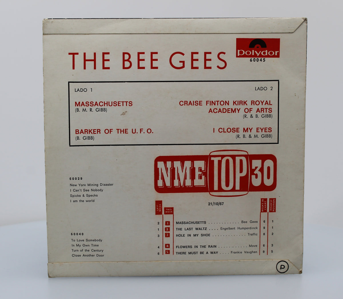 The Bee Gees ‎– Massachusetts,  Vinyl, 7&quot;, EP (45 rpm), Portugal 1968