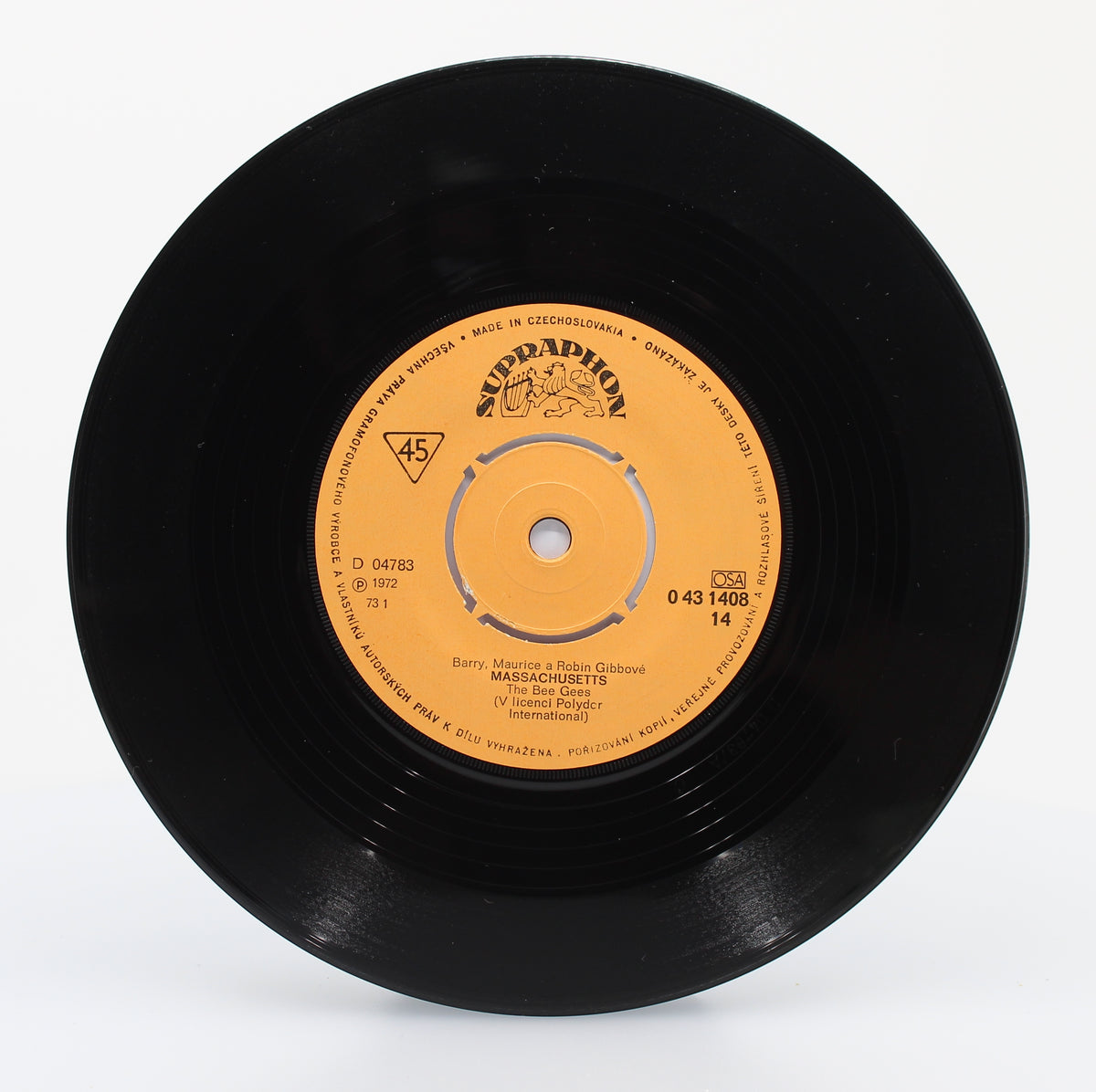 Bee Gees  ‎– Massachusetts, Vinyl 7&quot; 45rpm, Czechoslovakia 1973