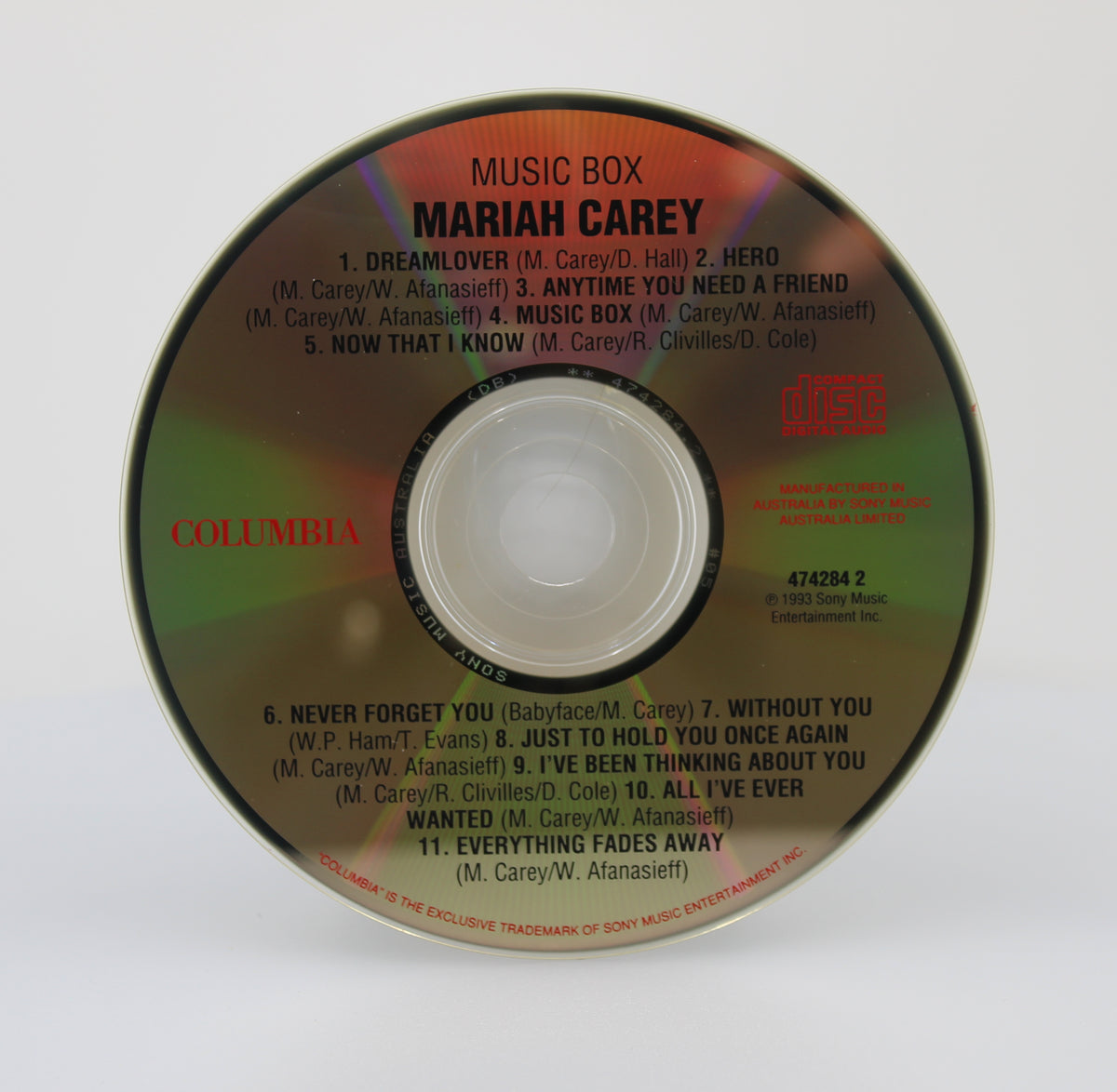 Mariah Carey - Music Box, CD Album, Limited Edition Gold, Australia 1994