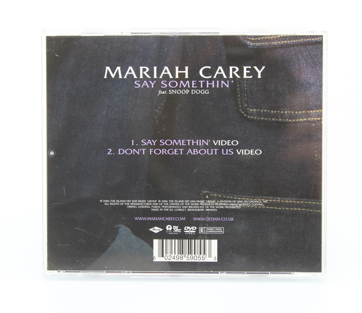 Mariah Carey Feat. Snoop Dogg ‎– Say Somethin, DVD-Video, UK 2006