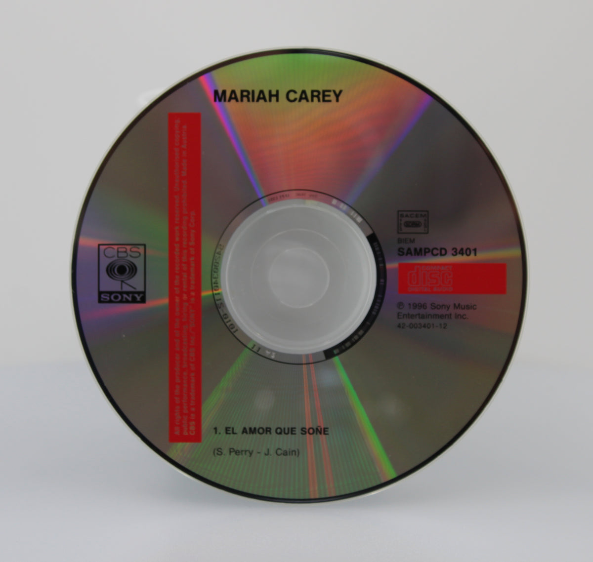 Mariah Carey – El Amor Que Soñé (Open Arms), CD Single, Spain 1996 (CD 612)