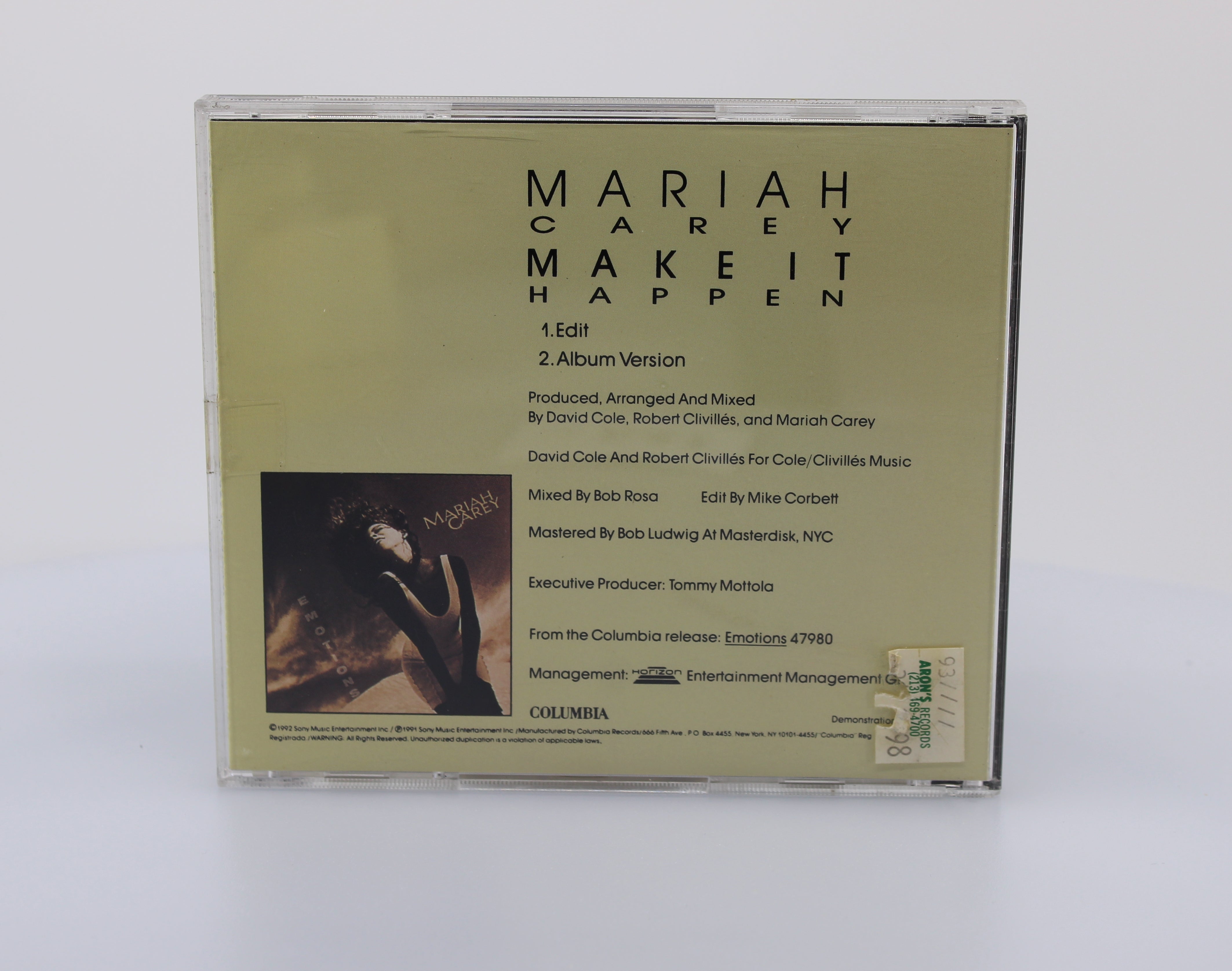 Mariah Carey, Make It Happen, CD Single Promo, US 1992 (CD 641