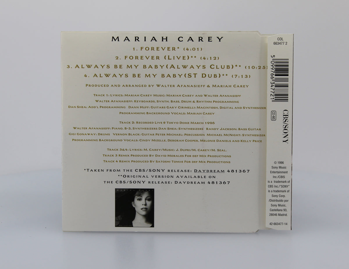 Mariah Carey, Forever, CD Maxi Single, Spain 1996 (CD 646)