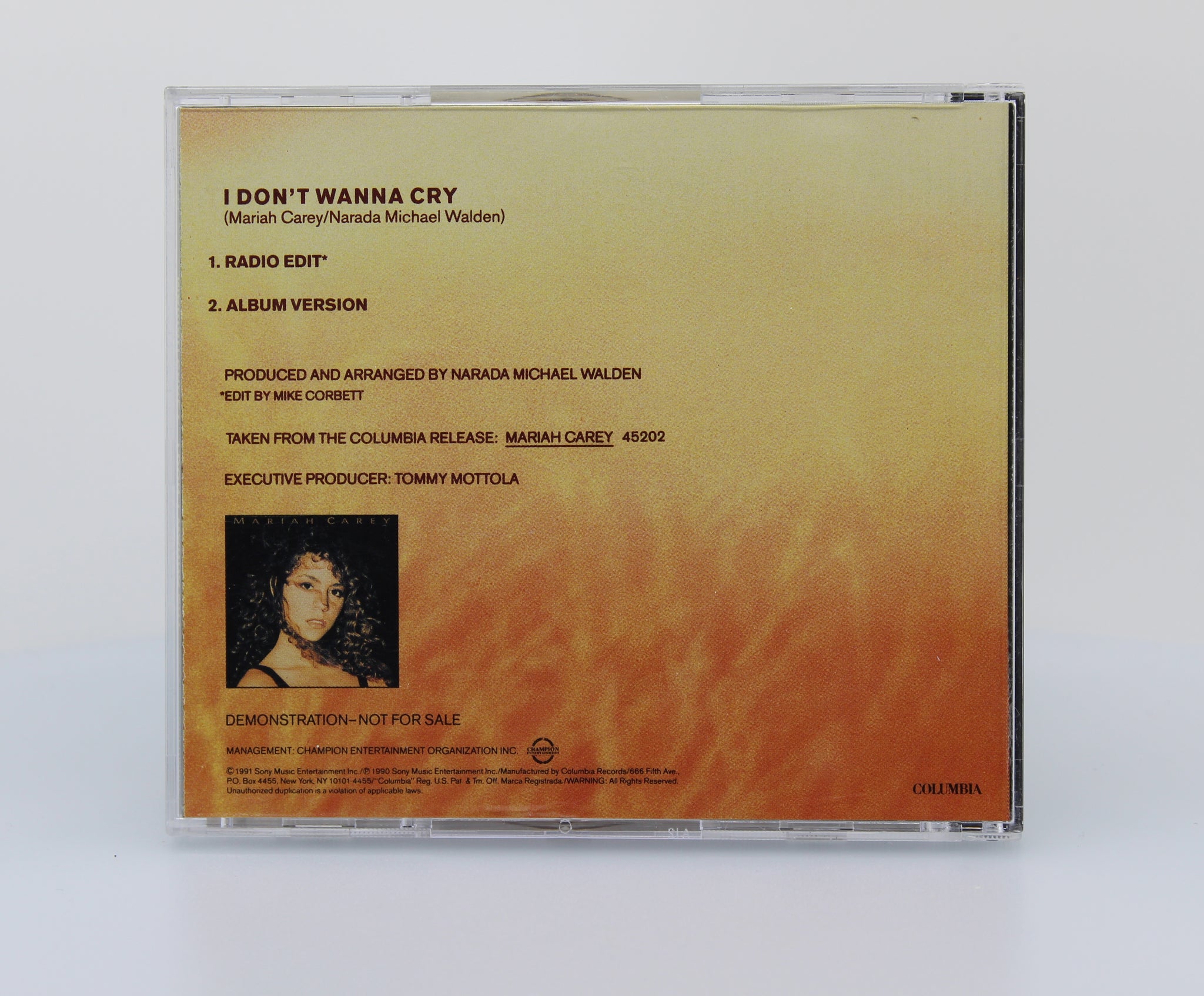 Mariah Carey, I Don't Wanna Cry, CD Single Promo, US 1991 (CD 648 