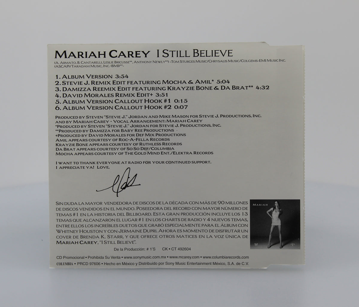 Mariah Carey, I Still Believe, CD Single Promo, Mexico 1999 (CD 654)