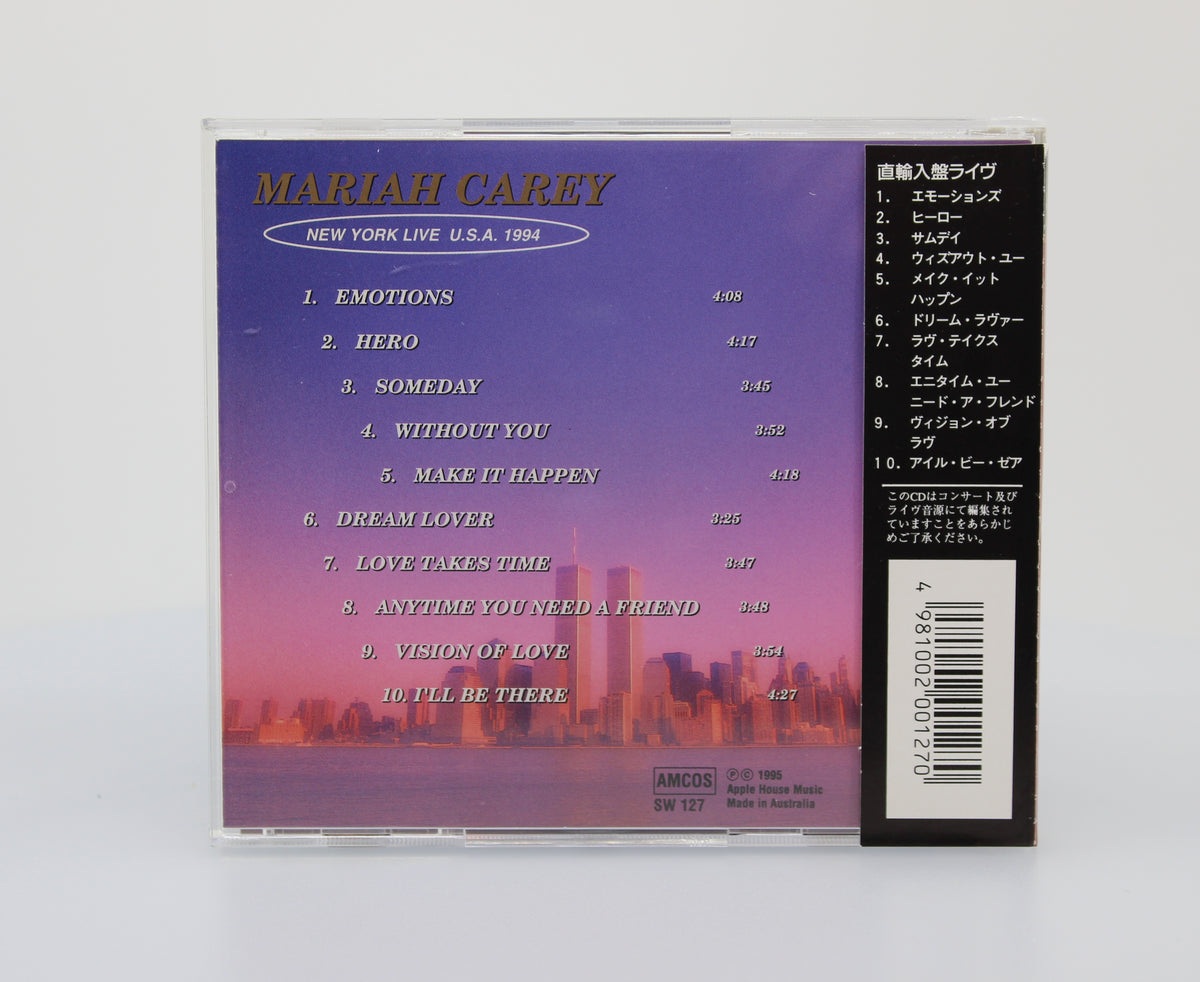 Mariah Carey, New York City Live U.S.A. 1994, CD Bootleg Unofficial Release, Australia 1995 (CD 677)